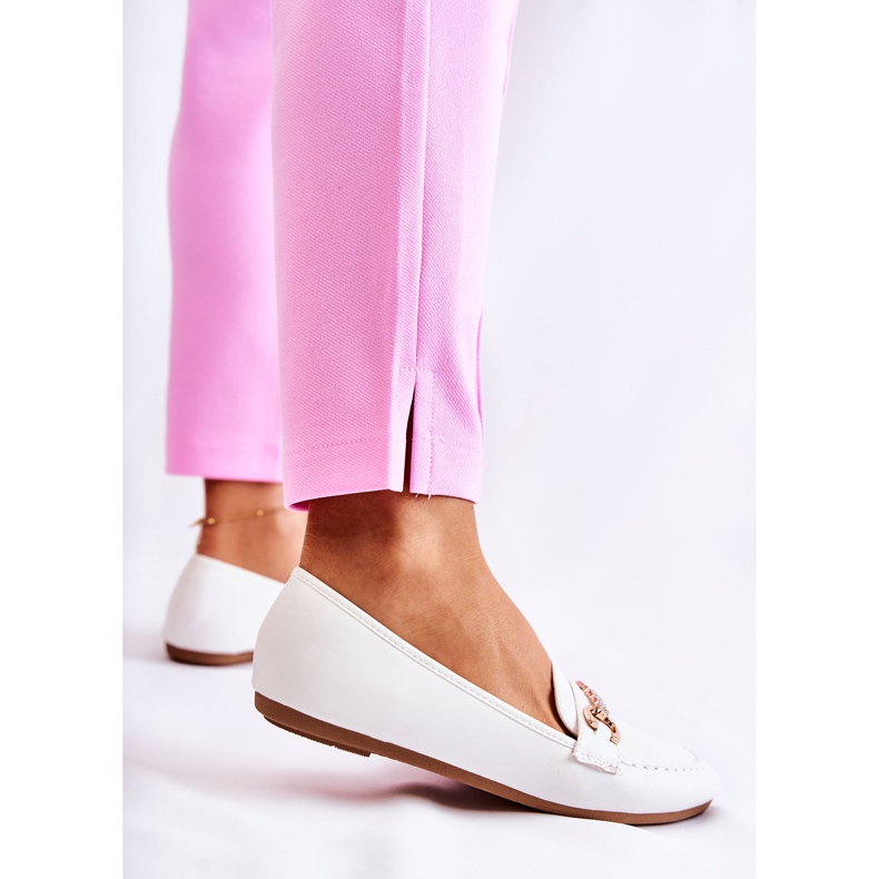 PG1 Mocasini de damă din piele albă Godley 2