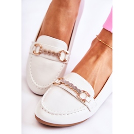 PG1 Mocasini de damă din piele albă Godley 1