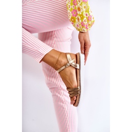 PG1 Sandale De Dama Cu Zirconiu Auriu Sorrita de aur 2