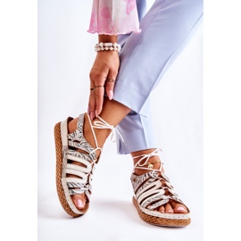 Sandale din piele de damă la modă Maciejka 05552-04 Bej-Negru 2