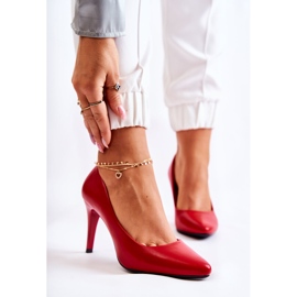 Sergio Leone Stilettos clasici din piele roșie magică roșu 1