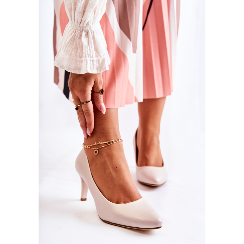 Sergio Leone Pompi clasici de damă bej perlat Semprella 1