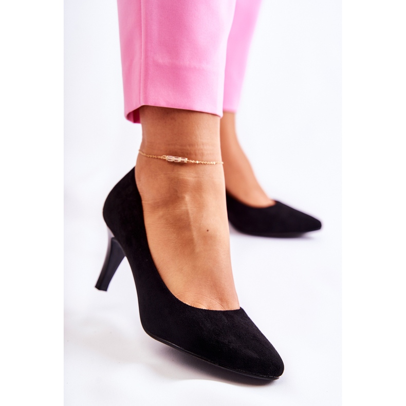 Sergio Leone Pompi clasici din piele intoarsa pentru dama Semprella neagra negru 2