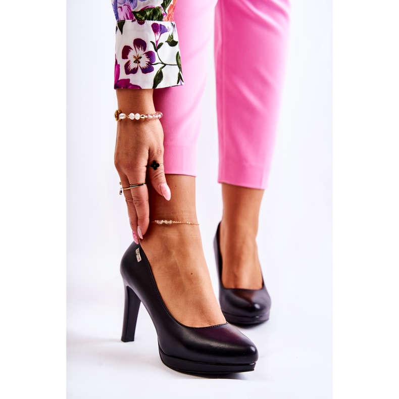 Sergio Leone Pompe clasice pentru femei pe platformă neagră negru 1