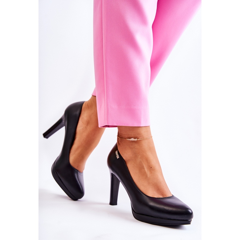 Sergio Leone Pompe clasice pentru femei pe platformă neagră negru 2