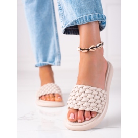 SHELOVET Papuci de dama impletiti bej 2