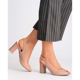 Sandale Marco Shoes 1177P roz cu aur 2