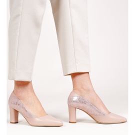 Marco Shoes Pompe de dama de culoare roz pudrat 1