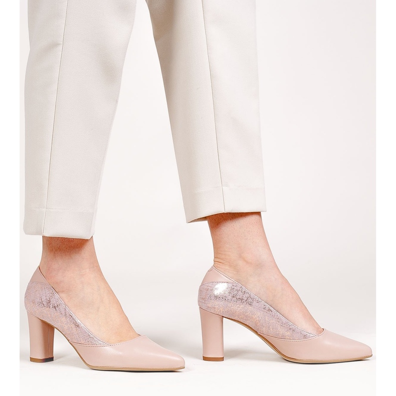 Marco Shoes Pompe de dama de culoare roz pudrat 1