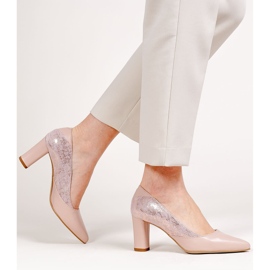 Marco Shoes Pompe de dama de culoare roz pudrat 2