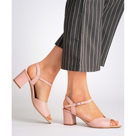 Marco Shoes Sandale roz 0624P din piele interesanta 1