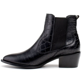 Marco Shoes Cizme de damă în stil cowboy cu motiv din piele de șarpe negru 2