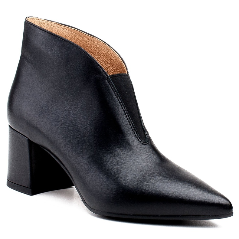 Marco Shoes 1460B cizme subțiri din piele neagră, negre, cu partea superioară din cauciuc negru 1