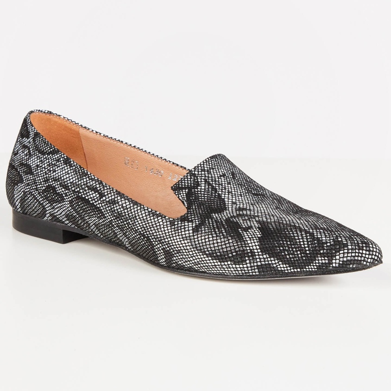 Marco Shoes Domnii negri din piele de șarpe negru 1