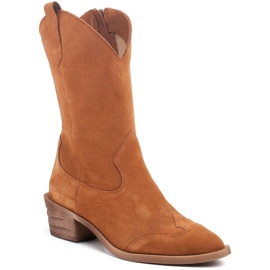 Marco Shoes Cizme din cupru din piele de căprioară naturală maro 1