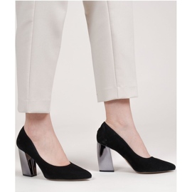 Marco Shoes Pompe negre cu toc metalic negru 1
