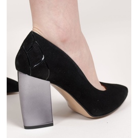 Marco Shoes Pompe negre cu toc metalic negru 2