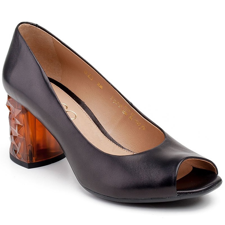 Marco Shoes Sandale negre 1519P cu toc de chihlimbar 3D negru 1