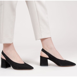 Marco Shoes Sandale negre 1501P cu curea și cauciuc negru 1