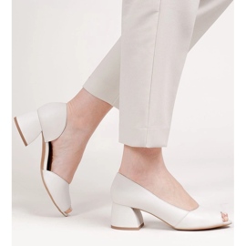 Marco Shoes Pompă albă din piele 1505P 2