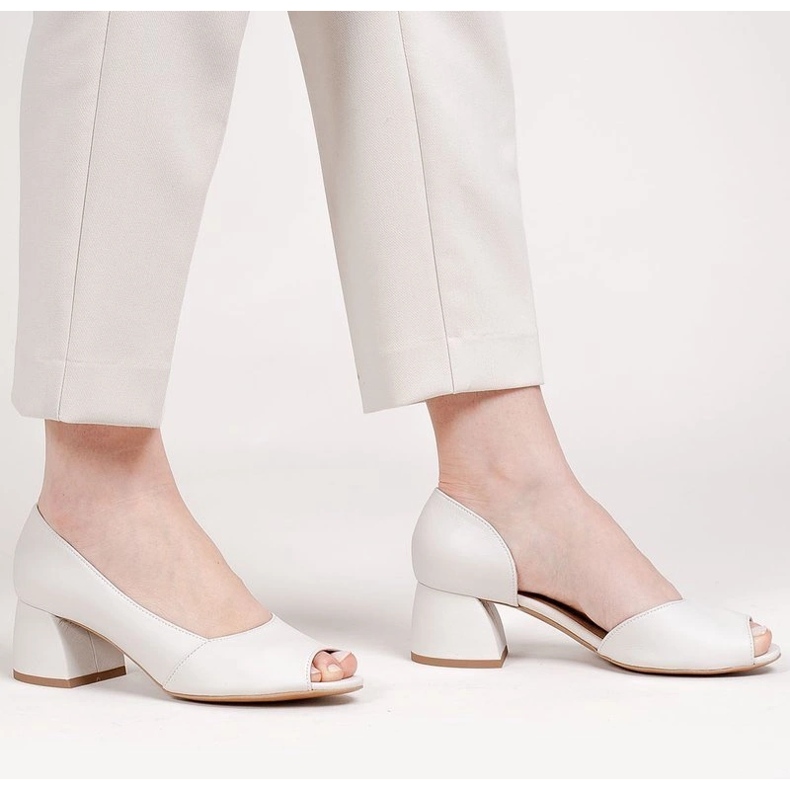 Marco Shoes Pompă albă din piele 1505P 1