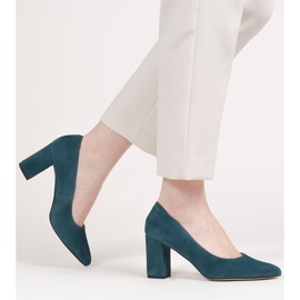 Marco Shoes Pompe albastre din piele de căprioară naturală albastru 2