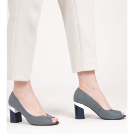 Marco Shoes Pompă cu dungi albastru marin 1636P 1