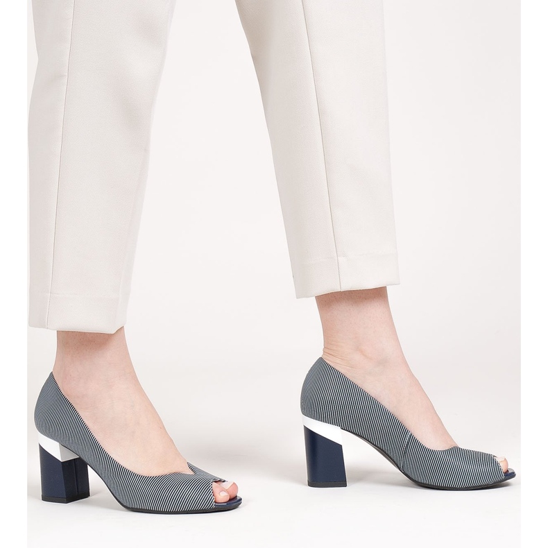 Marco Shoes Pompă cu dungi albastru marin 1636P 1