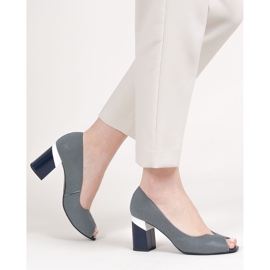 Marco Shoes Pompă cu dungi albastru marin 1636P 2