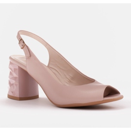 Marco Shoes Sandale cu toc 3D roz 1