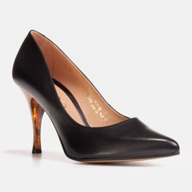 Marco Shoes Tocuri negre 1599P cu toc de chihlimbar negru 1