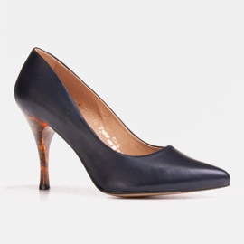 Marco Shoes Tocuri bleumarin 1599P cu toc de chihlimbar albastru marin 1