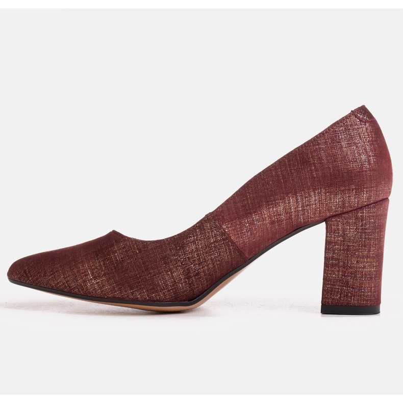 Marco Shoes Pompele maro 1527P din piele de căprioară naturală roșu 1