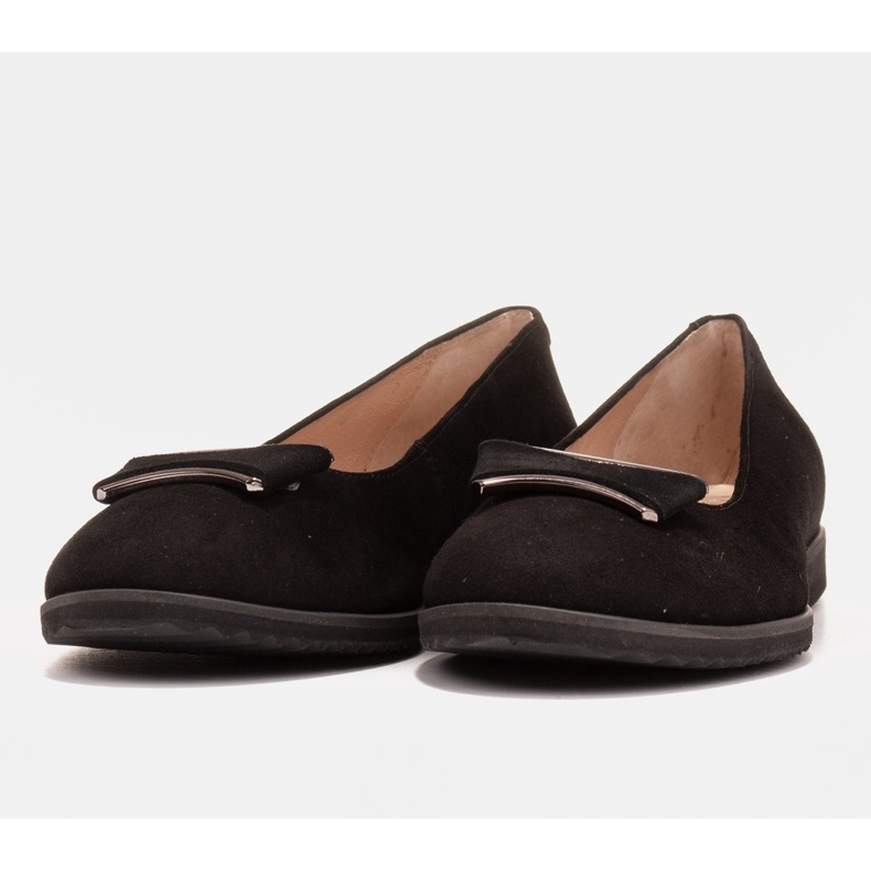 Marco Shoes Balerini din piele de antilopă neagră negru 1