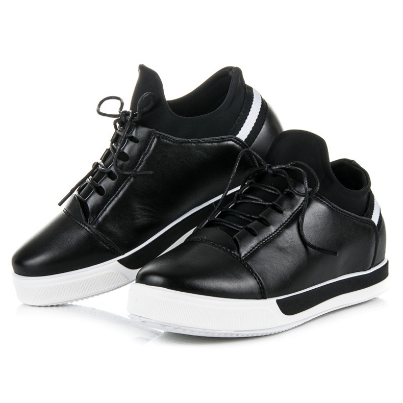 Ideal Shoes Pantofi sport negri cu șireturi negru 2 Ideal Shoes Pantofi sport negri cu șireturi negru 2