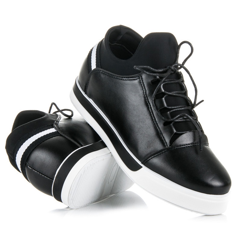 Ideal Shoes Pantofi sport negri cu șireturi negru 1 Ideal Shoes Pantofi sport negri cu șireturi negru 1