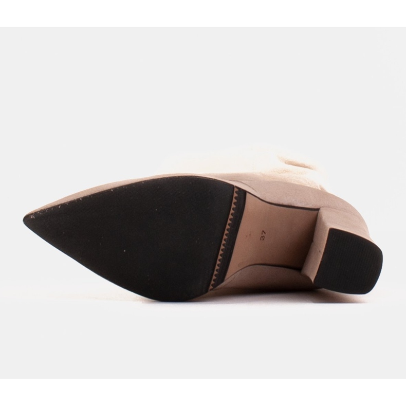 Marco Shoes Cizme bej înalte, plisate, din piele de căprioară naturală 1