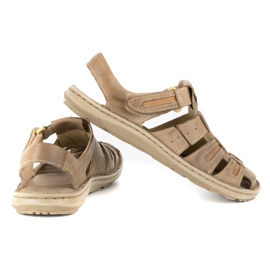 Olivier Sandale de vara din piele barbati 230MA bej 3