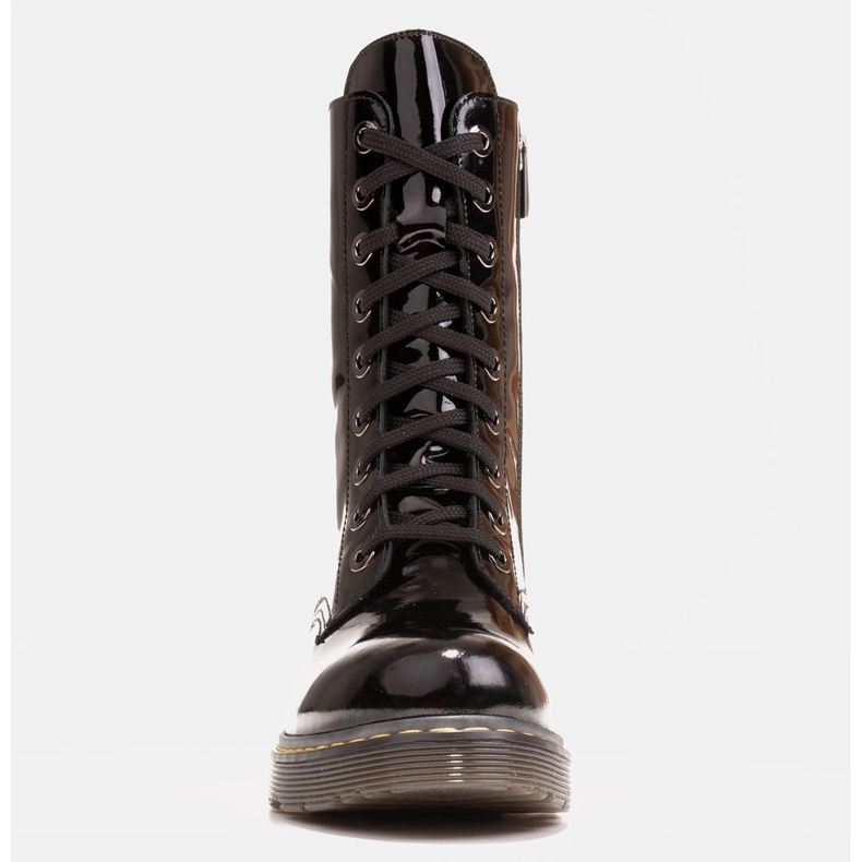 Marco Shoes Cizme înalte, cizme legate pe o talpă translucidă negru 2