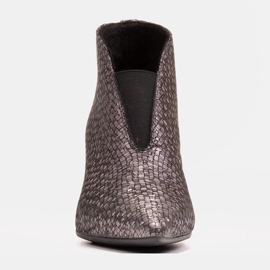 Marco Shoes 1460B cizme subțiri din piele gri, cu partea superioară din cauciuc 1