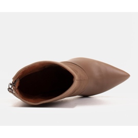 Marco Shoes Cizme de damă pe toc înalt într-o combinație de piele și piele de căprioară bej 6