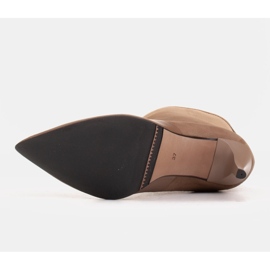 Marco Shoes Cizme de damă pe toc înalt într-o combinație de piele și piele de căprioară bej 7