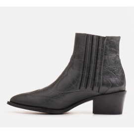 Marco Shoes Cizme de cowboy gri din piele de cereale fără izolație 1