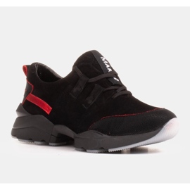 Marco Shoes Adidași sport din piele naturală de înaltă calitate negru 1