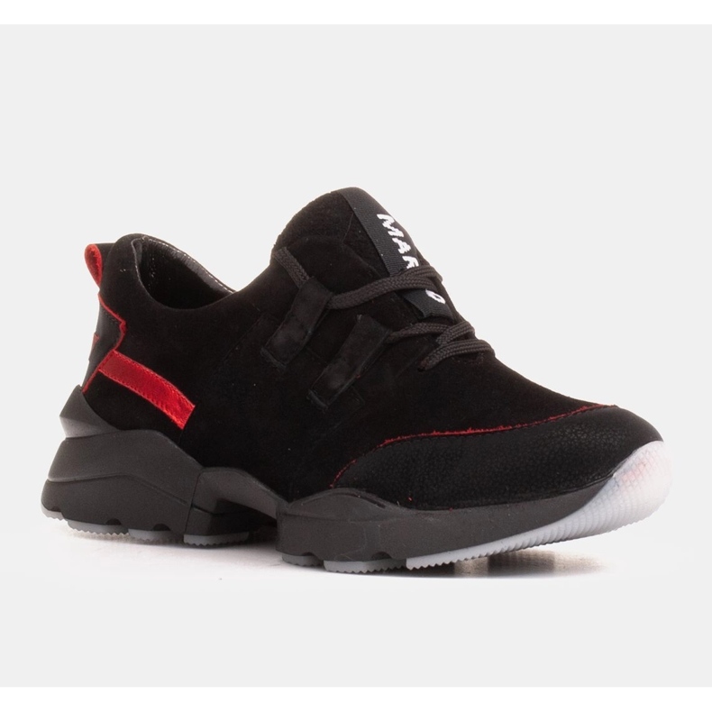 Marco Shoes Adidași sport din piele naturală de înaltă calitate negru 1