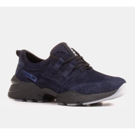 Marco Shoes Adidași sport din piele naturală de înaltă calitate albastru 1