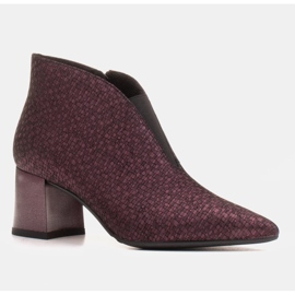 Marco Shoes Cizme subțiri de culoare burgundă, piele 1779B, cu cauciuc în partea superioară roșu multicolor 1
