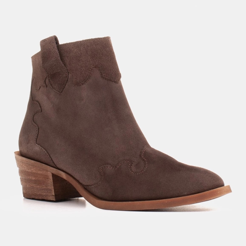 Marco Shoes Cizme de cowboy maro din piele de capră autentică, fără izolație 1