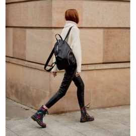 Marco Shoes Cizme înalte, cizme din piele de nubuc cu imprimeu floral gri 1