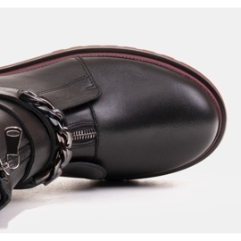 Marco Shoes Cizme de drumeție pentru femei Marco 1262B cu lanț, Glany negru 8